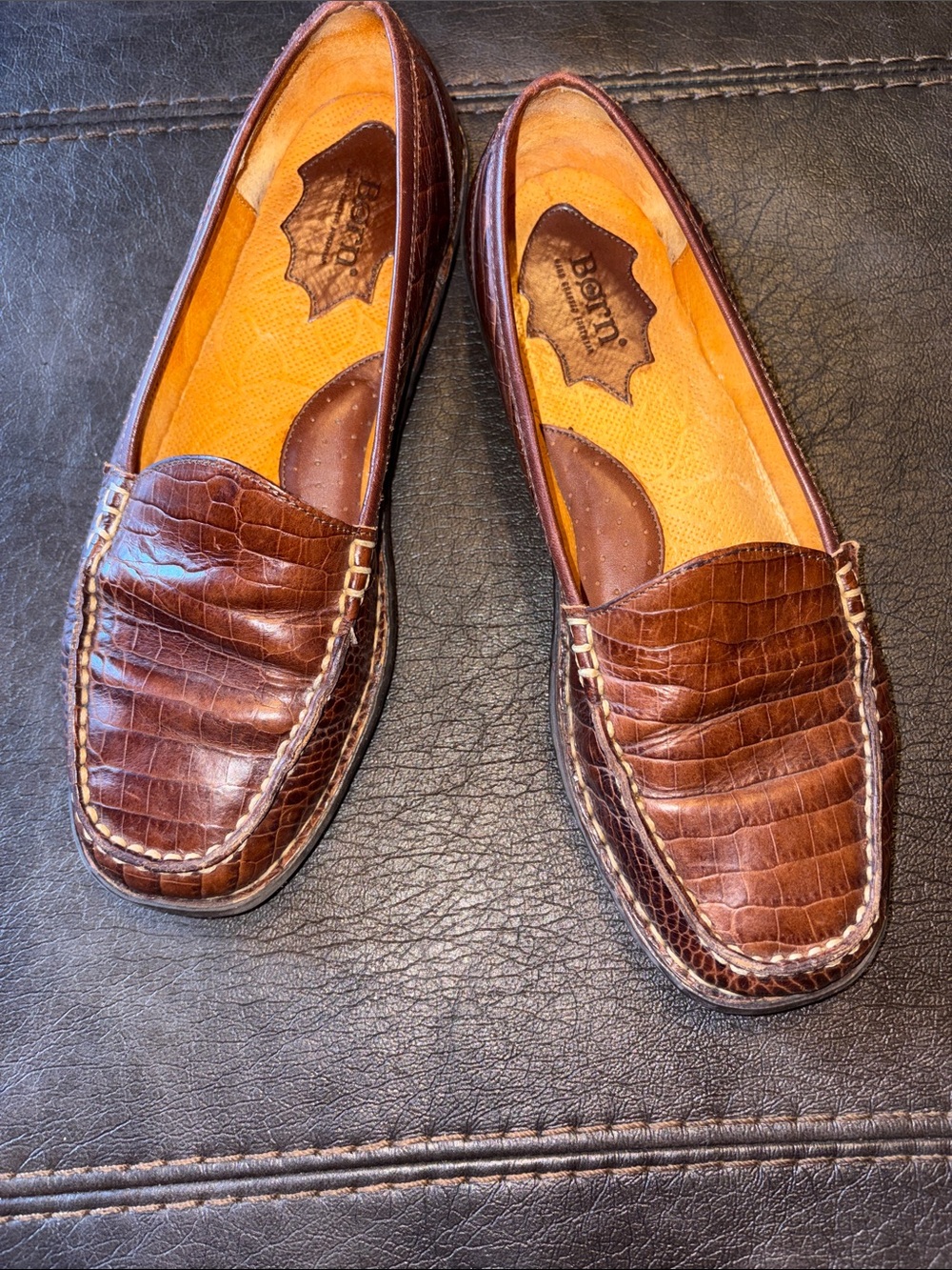 Born brown loafers size 40.5